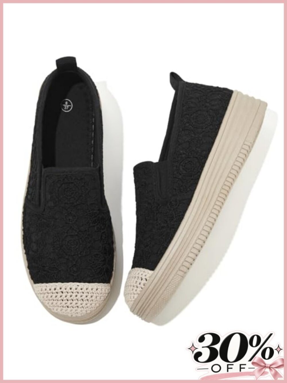 Womens Flats Slip On Sneakers Lace Embroidery Elastic Side Gores Round Toe
